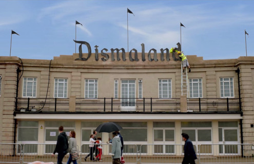 Banksy spoofs Disney adverts with Dismaland video