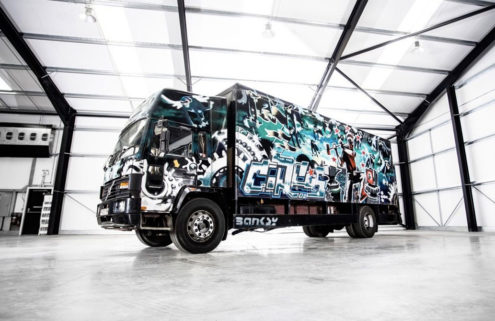 A graffiti-covered truck by Banksy heads to auction