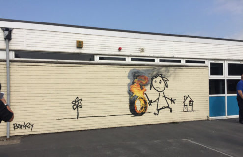 Banksy gifts surprise mural to a primary school in Bristol