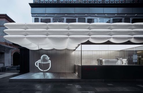 Shanghai’s Birdie Cup Coffee sits beneath a pillowy pavilion