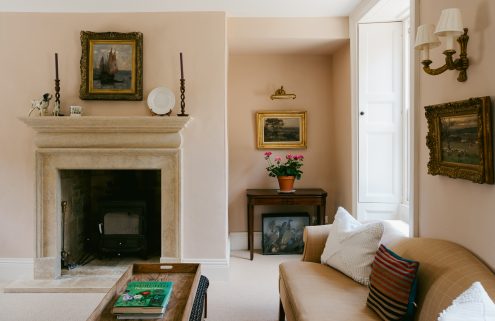 Soothing pinks set the tone inside this renovated Georgian manor in Lincolnshire