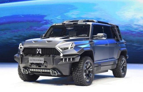 This angular Chinese electric car is inspired by the Hummer H-1