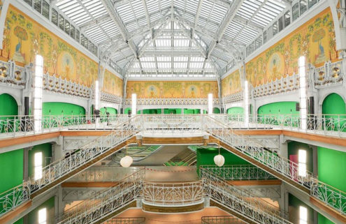 Louis Vuitton offered a sneak peek inside its freshly restored La Samaritaine hub for its SS21 show