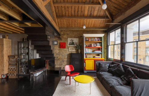 Black concrete and steel chime inside this London warehouse conversion
