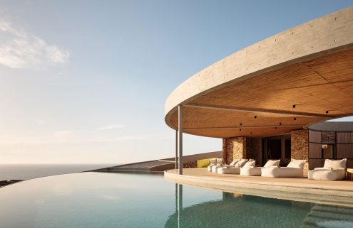 Circular Greek island home celebrates the landscape with its striking design