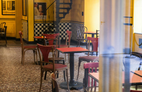 Building Wes Anderson’s quirky Le Sans Blague Café