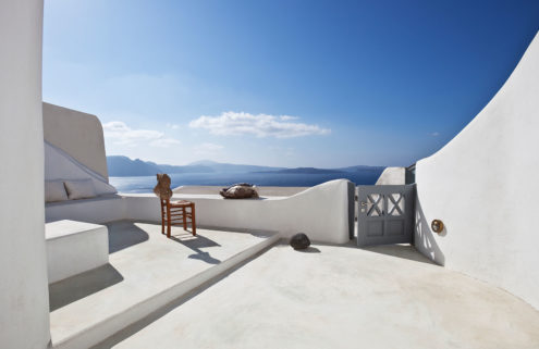 Inside a cliffside Santorini retreat – listed for €575k