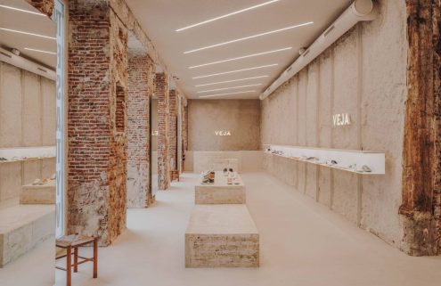 Veja’s Madrid store takes ‘undone’ design to the next level