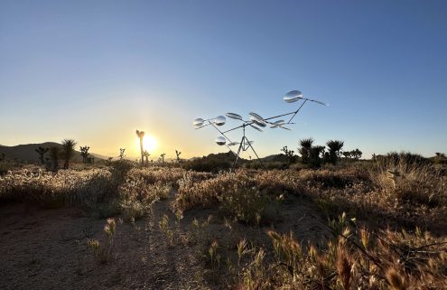 Vincent Leroy has installed a giant kinetic mobile in the Joshua Tree desert