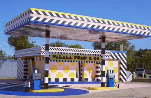 An Arkansas gas station gets a colourful makeover courtesy of Camille Walala